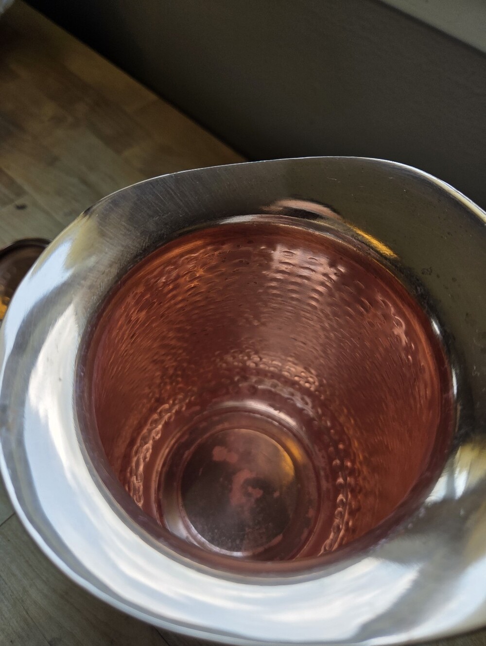 Copper Water Hammered Water Pitcher with Lid - Picture 9 of 9